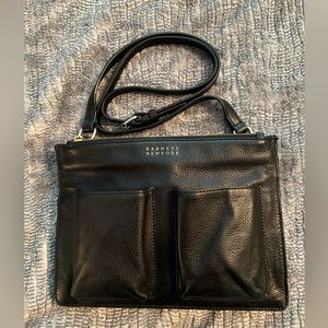 Barneys New York black leather crossbody bag